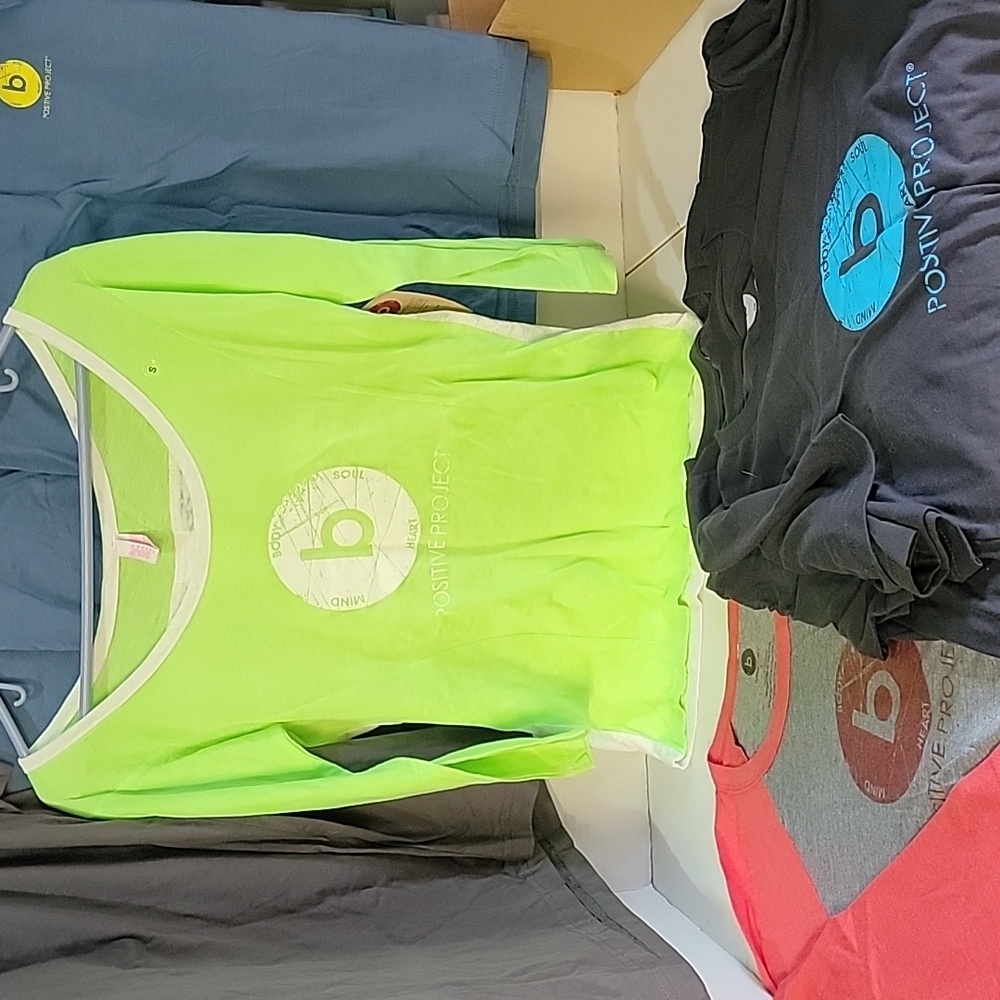 Be positive project bundle!!, 1 large shirt, 8 small.